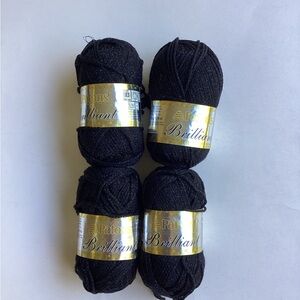 Yarn Patons Brilliant Black Acrylic Blend Metallic